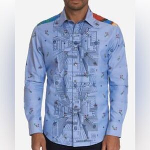 ROBERT GRAHAM NWT HAPPINESS AWAITS MULTI LIMITED‎ EDITION DRESS SHIRT SIZE M